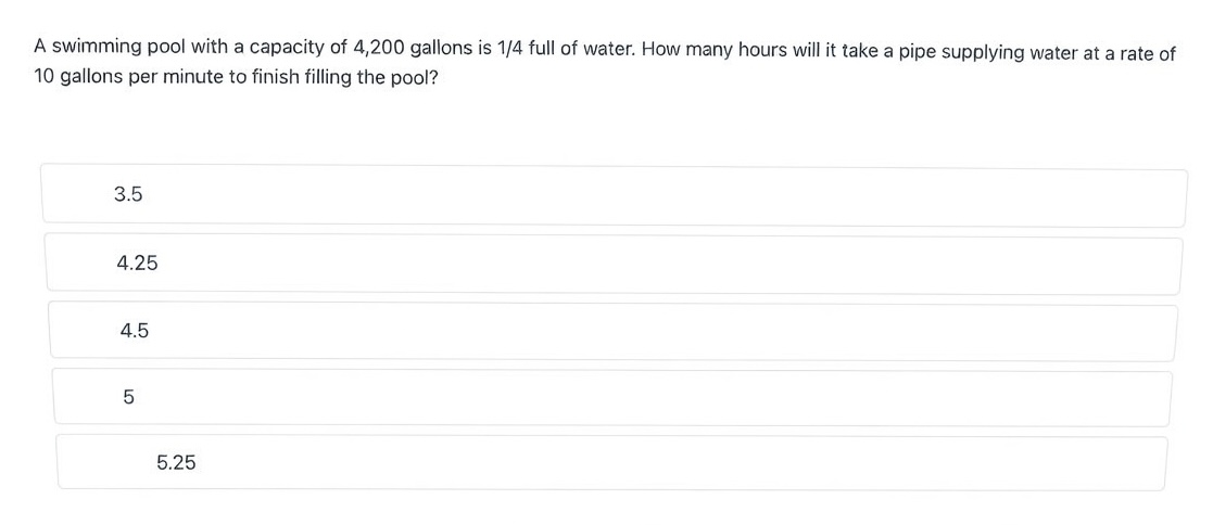 CCAT pool work rate question